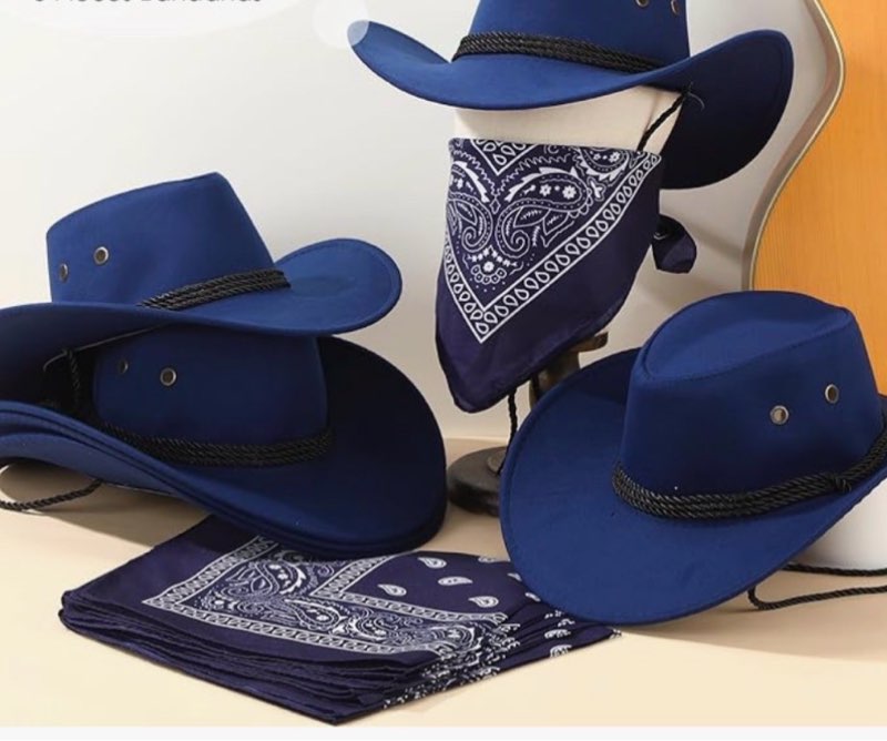 zhanmai 10 pcs cowboy hat and bandana cowboy cowgirl hats bulk western party costume halloween acces