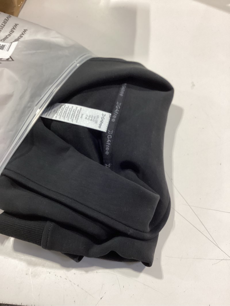 Condition photo showing Good Condition for g4free smoofit modal soft polo shirts for women zip up short sleeve tops loose fit for casual business work black large
