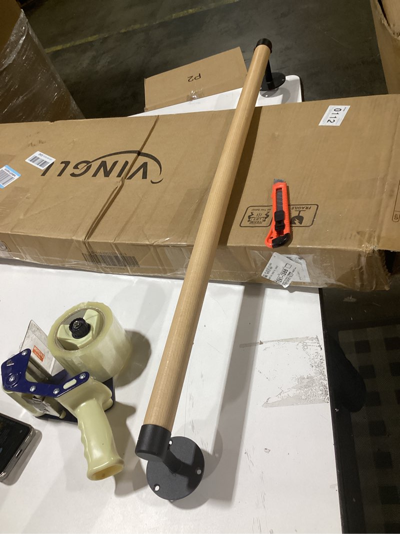 Condition photo showing As Is for (Similar to)Bamboo Wooden Towel Rack Bar | Wall Mount Yoga Mat Drying Holder Storage | Bathroom Kitchen Studio Spa Shower Gym Pool Equipment | Exercise Fitness Bikram Pilates | Hanging Organizer