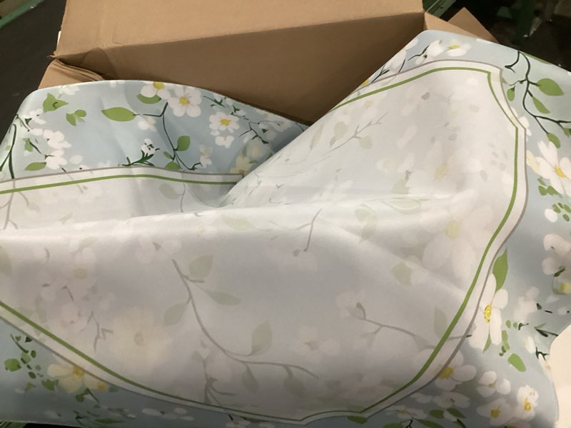 Condition photo showing As Is for (similar to not exact)floral mouse pad, 31.5 x 11.8 large desk mat with stitched edges & non-slip base, mousepad for office, home, work, blue white flower blue white flower 31.5 x 11.8 inch