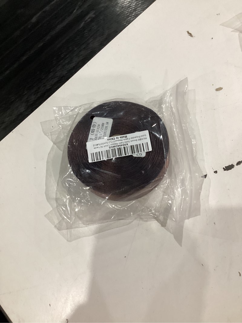 Condition photo showing Good Condition for Brown Solid Satin Ribbon 1 Inch 50 Yards Solid Polyester Fabric Ribbon for Gift Wrapping Wedding Christmas Baby Shower Birthday Party Decoration Handmade Immortal Flower Craft 1 Inch Brown