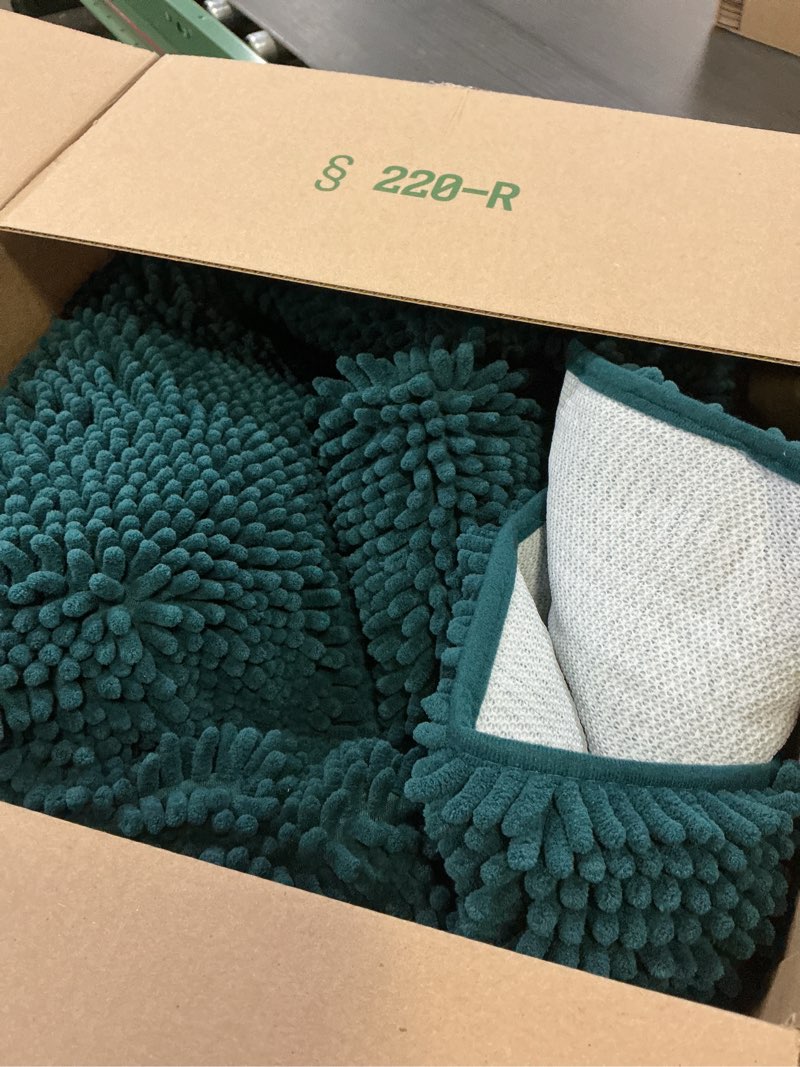 Condition photo showing Good Condition for muddy mat® | super absorbent door mat indoor, microfiber quick dry chenille entryway rug, non-slip front door mat, indoor mats for entryway, machine washable pet rug, atlantic blue 3ft x 8ft