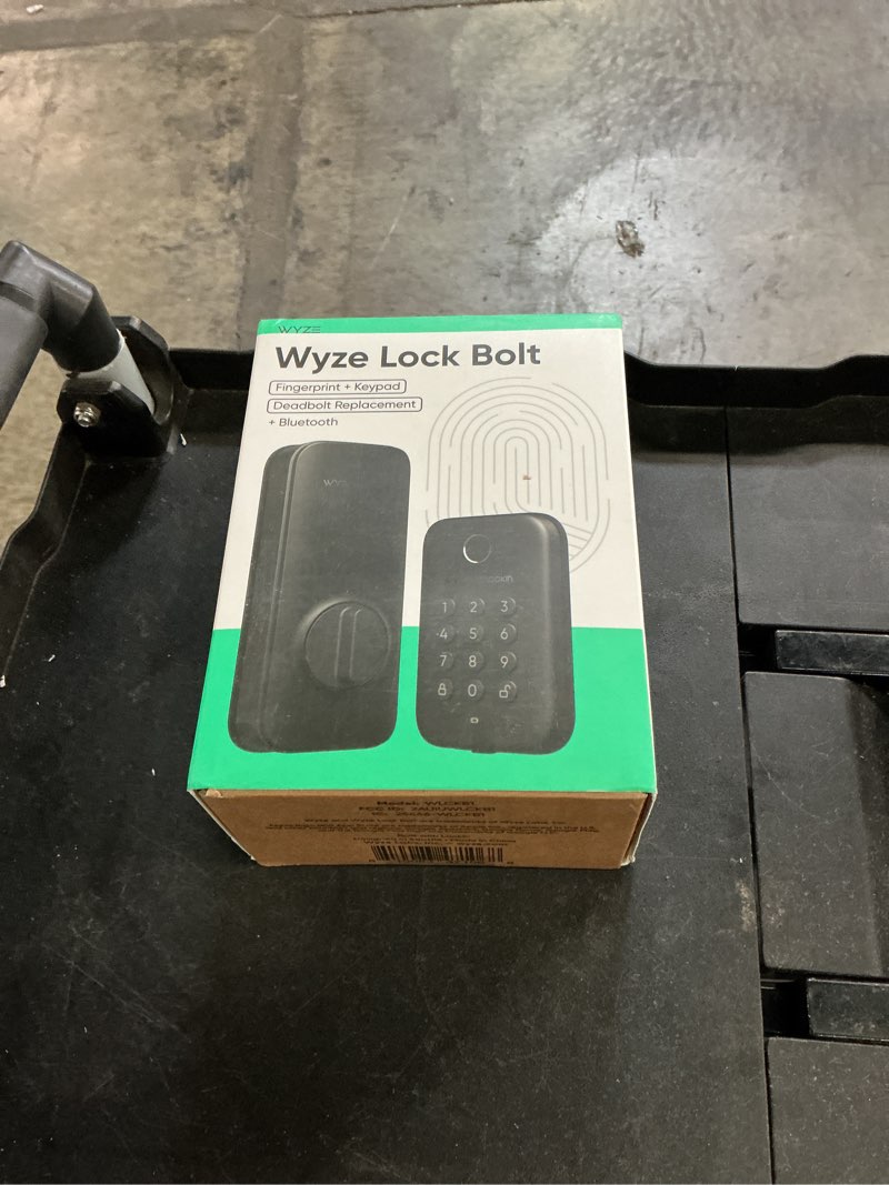 Condition photo showing New/Like New for wyze auto-lock bolt, fingerprint keyless entry door smart bluetooth deadbolt replacement, backlit keypad, ipx5 weatherproof, in-app history and scheduled access, bhma, ul 20-min fire rated