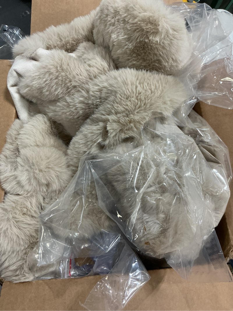 Condition photo showing As Is for Light Brown Beige Fluffy Faux Rabbit Shag Fur Rugs for Bedroom Small Fuzzy Washable Runners Rugs for Living Room 2x6 Rug Runner Nursery 2' x 6' (Rectangular) Beige