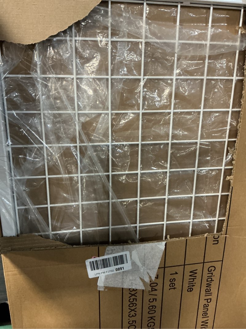 Condition photo showing Good Condition for gridwall panel floorstanding display stand one-step installation white finish, l base