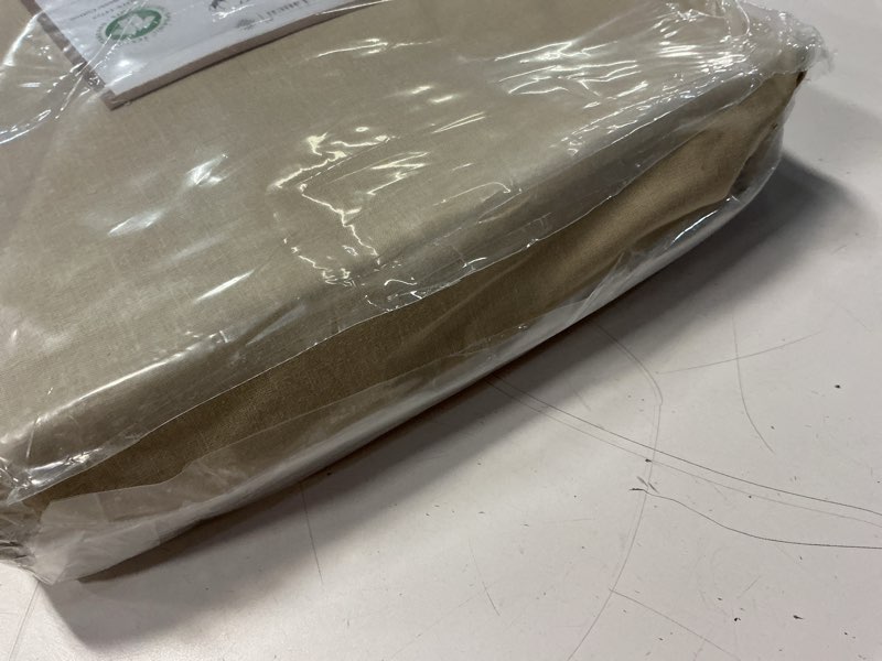 Condition photo showing Good Condition for lane linen fitted sheet king size, 100% organic cotton, 3-piece set (1 fitted sheet,2 pillowcases), percale weave, ultra soft, breathable,fits mattress upto 15\" deep - white (no flat sheet) king (3pc) 01: beige)