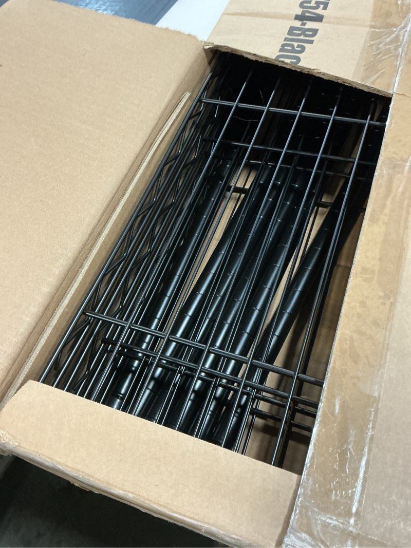 Condition photo showing As Is for 36" l×14" w×54" h commercial wire shelving unit metal shelf with 4 tier adjustable layer rack strong steel for restaurant garage pantry kitchen garage?black black 36×14×54