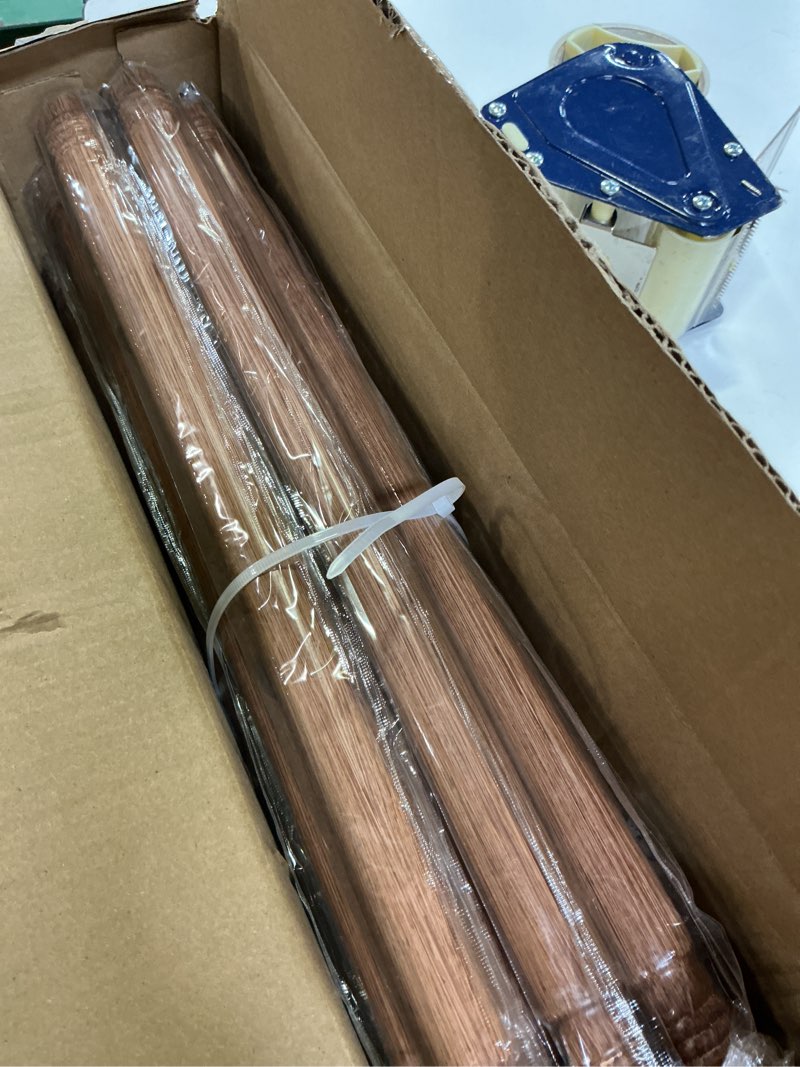 Condition photo showing Good Condition for 2 pack wood curtain rod 36-91 inch, boho decorative 1 inch rustic curtain rods for windows, adjustable heavy duty vintage window treatment rods, imitation wood grain leaf finials natural wood 36''-91'' (2 pack)