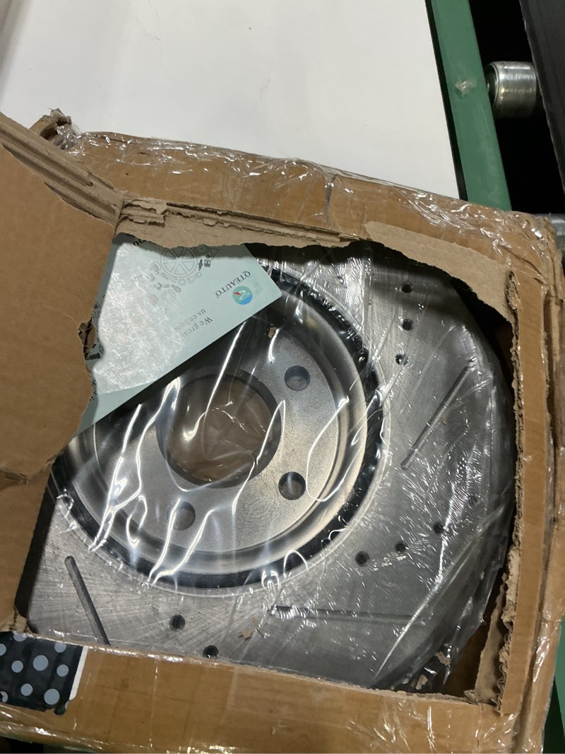 Condition photo showing Good Condition for pm auto front 300mm drilled slotted disc brake rotors replacement for 2013-2017 ford c-max, 2013-2019 ford escape, 2014-2018 ford transit connect, 2018 2019 lincoln mkc