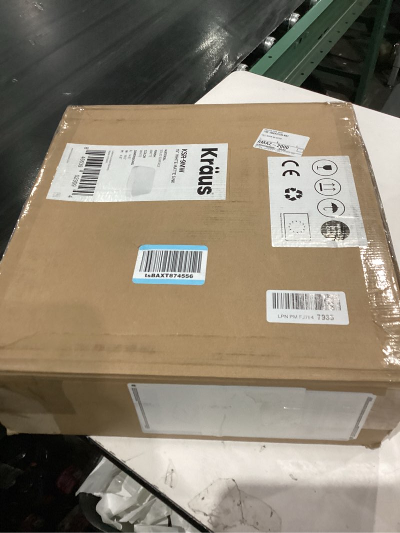 Condition photo showing As Is for Kraus KSR-9MW Natura Bathroom Sink, Matte White