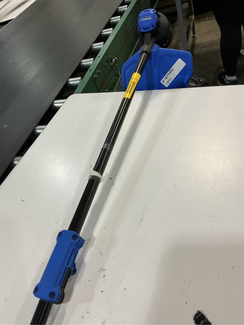 Condition photo showing As Is for kobalt 40-volt max 15-in straight cordless string trimmer (4ah battery and charger included)