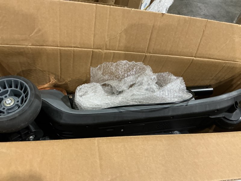 Condition photo showing As Is for black and gray scooter