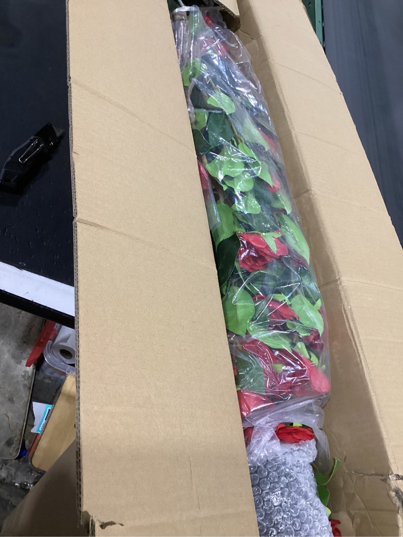 Condition photo showing New/Like New for 3.4ft artificial camellia tree | red flowers & green leaves | indoor outdoor decor, no maintenance (1 pack - red) red,3.4ft,1pack