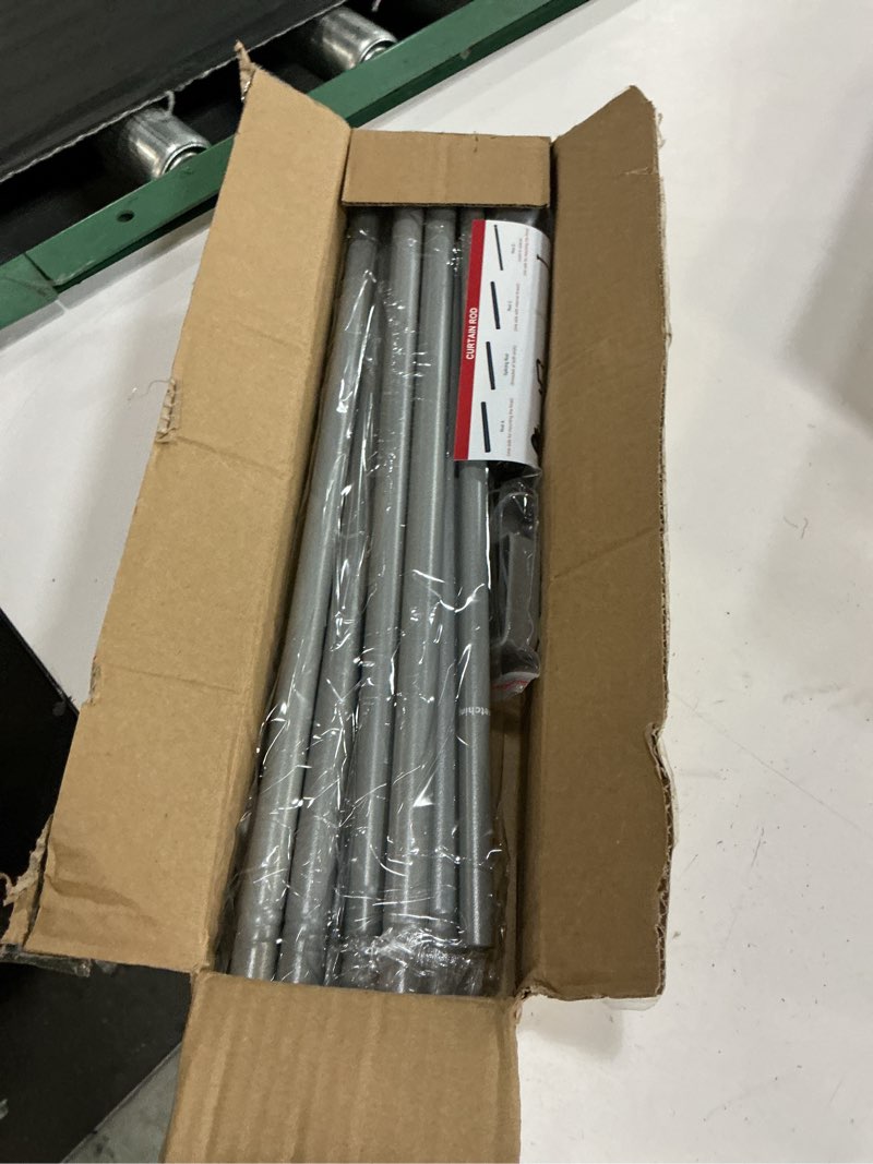 Condition photo showing New/Like New for gxoackj 2 pack silver curtain rods for windows 28 to 78 inch, 5/8 inch splicing heavy duty metal curtain rod set with brackets