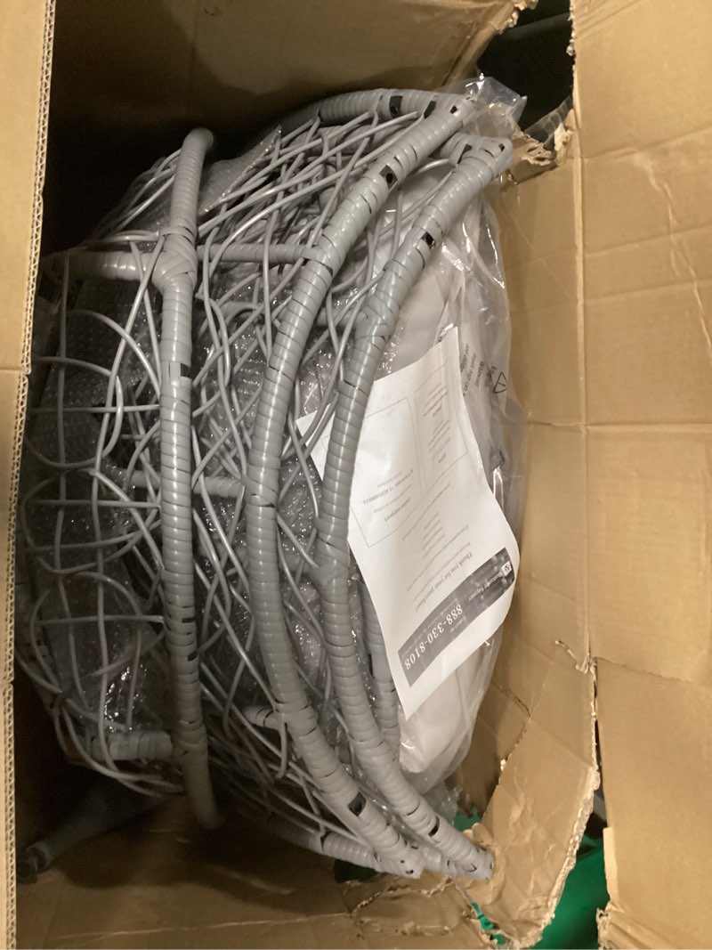 Condition photo showing New/Like New for BULEXYARD Oversized Hanging Egg Chair with Stand, Indoor Outdoor Grey Wicker Bird Cage Swing Chair, Patio Hammock Egg-Shaped Chair with Light Grey Cushion for Sunroom, Deck, 350lbs Capacity Light Gray