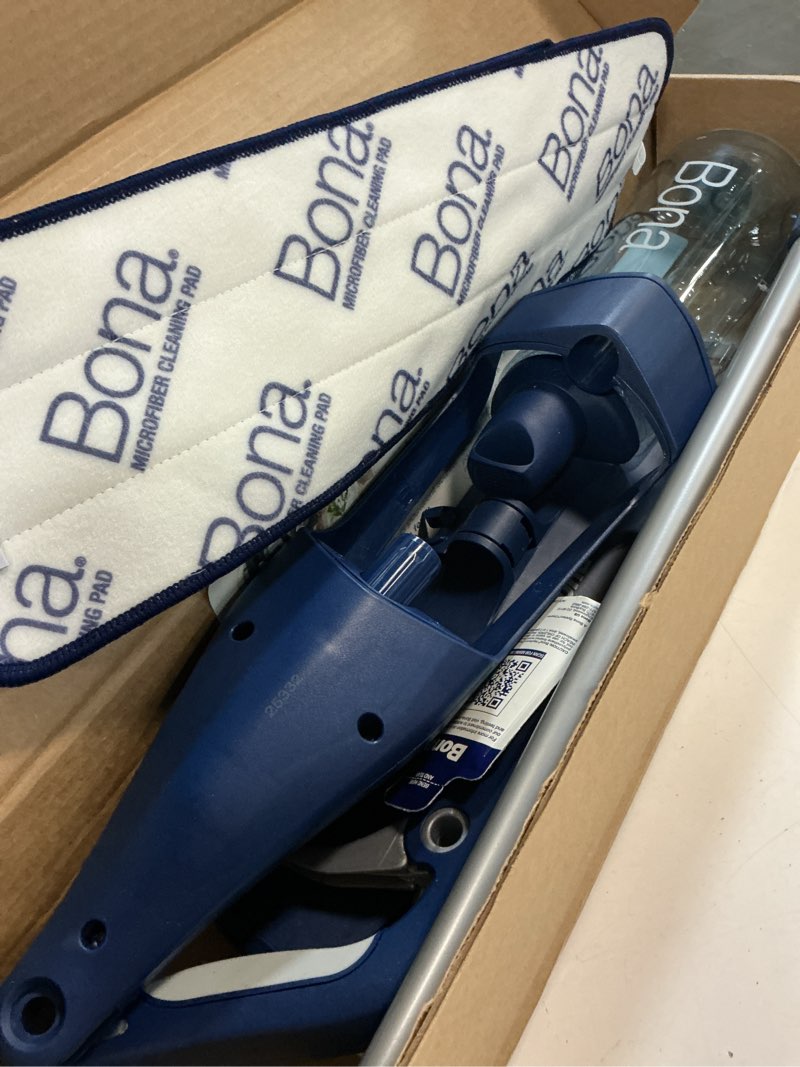 Condition photo showing Good Condition for bona hardwood floor premium spray mop - includes wood floor cleaning concentrate and machine washable microfiber cleaning pad - dual zone cleaning design for faster cleanup hardwood - concentrate