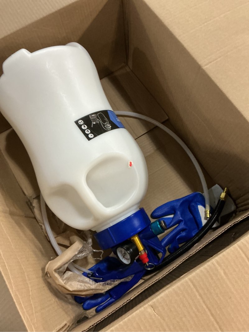 Condition photo showing Good Condition for ((Incomplete))Orion Motor Tech Oil Extractor Pump and Dispenser Tool Kit, 10L Pneumatic Transmission Fluid Bleeder Set, 2.6gal 2 Way Vacuum Fluid Evacuator and Filler Oil Change Kit 15 ATF Refill Adapters 3 Hoses