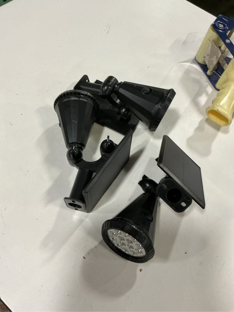 Condition photo showing As Is for nipify Solar Lights Outdoor Waterproof, Spot Lights- 4 Pack/53 LED/3 Modes Solar Powered Spotlights 2-in-1 Auto On/Off Landscape Lighting for Outside Yard Wall Garden, Cool White 4 Pack Cool White