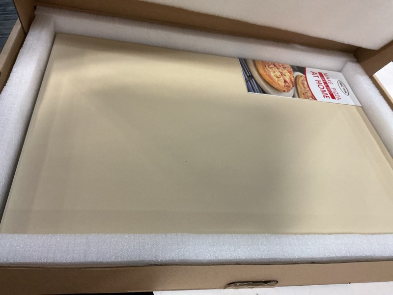 Condition photo showing New/Like New for Unicook Large Pizza Stone for Oven 20 Inch, Rectangular Baking Stone 20" x 13.5" x 0.67", Heavy Duty Cordierite Bread Pan, Thermal Shock Resistant, Ideal for Baking Large or 2 Personal Pizzas 20 x 13.5 Inch