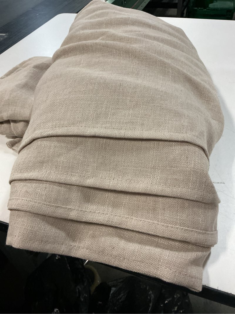 Condition photo showing As Is for RYB HOME Semi Sheer Curtains 102 inches Long, Back Tab Light Filtering Half Privacy Window Curtains & Drapes for Bedroom Living Room, Beige, W 52 x L 102 inches, 2 Panels Set 52"W x 102"L (Pack of 2) Beige