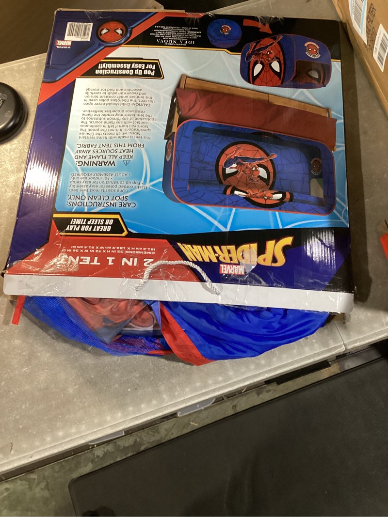 Condition photo showing Good Condition for marvel spiderman 2 in 1 kids pop up play tent and twin bed tent for pretend and imaginative play