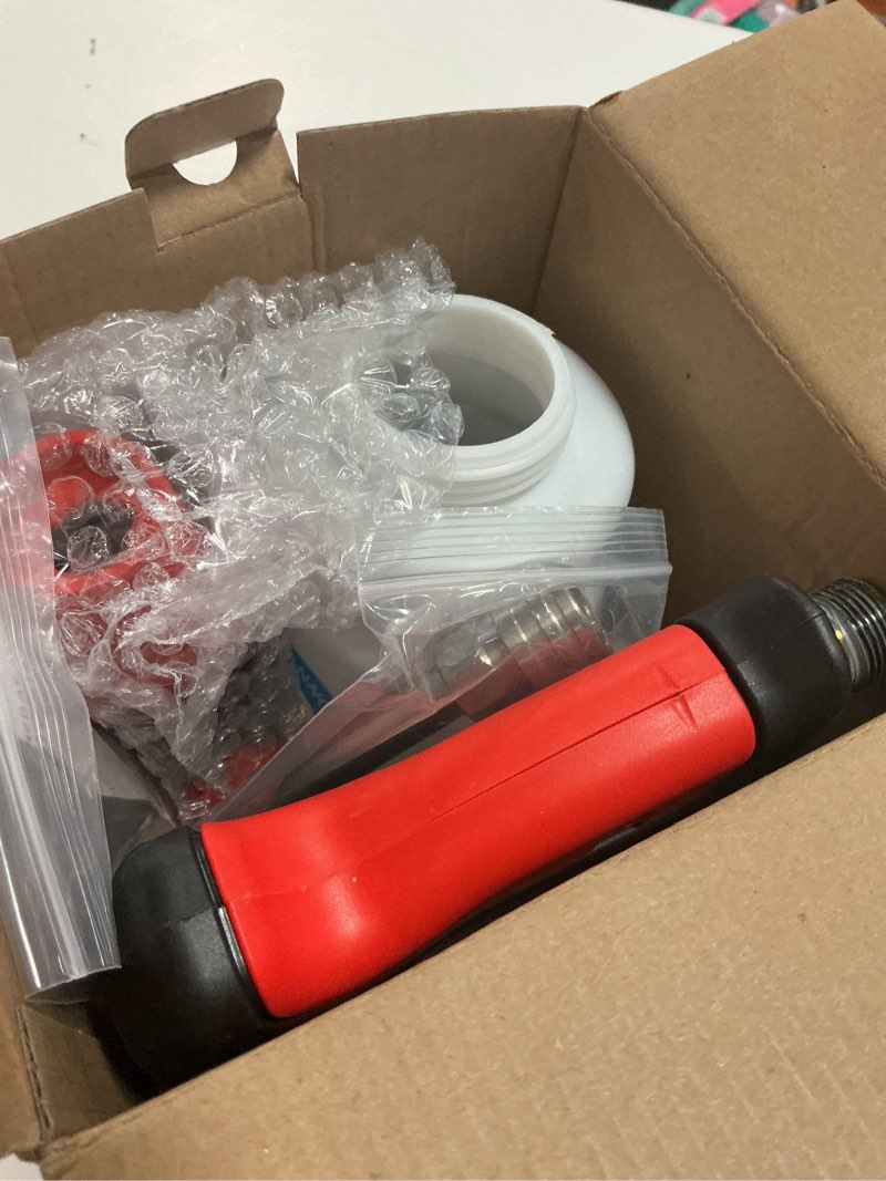 Condition photo showing Good Condition for DUSICHIN Short Wand Pressure Washer Gun Foam Cannon 1/4" Quick Connector Pressure Washer Accessory,Car Wash Foam Gun Dual Ended Shift Connector 5 Pressure Washer Nozzles M22-14, M22-15 Brass Fittings Gun+5 Nozzles +Foam Cannon+Dual Connector