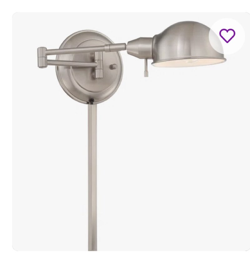 1 - Light Plug-in Swing Arm Color: Polished Steel