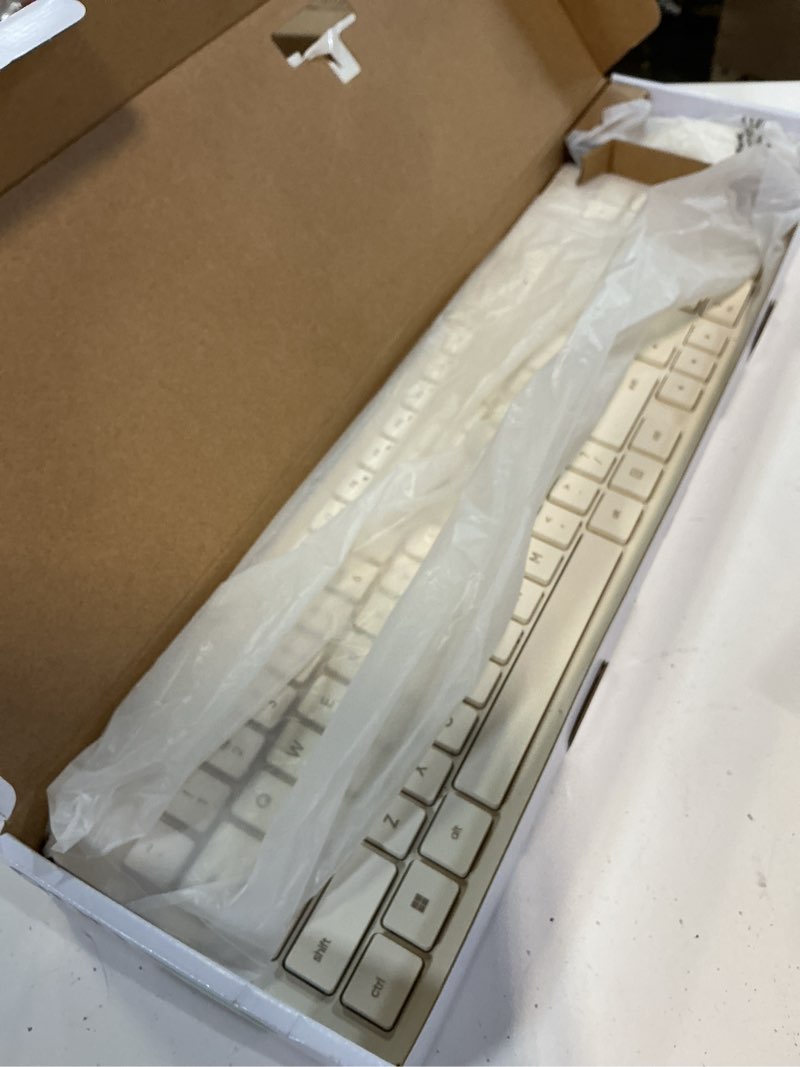 Condition photo showing Good Condition for (the color is beige)onn wireless keyboard and mouse combo, 104-key gray stone set