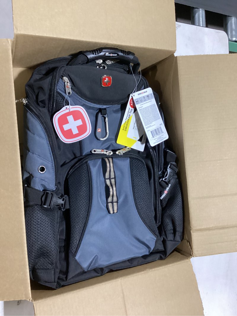 Condition photo showing Good Condition for swissgear 1900 scansmart tsa laptop backpack fits 17 inch laptop with rfid protection and tablet pocket, grey/black, 19-inch 17-inch black/grey