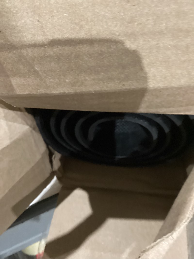 Condition photo showing As Is for OLANLY Front Door Mat Indoor Outdoor Entrance, Waterproof All-Season, All-Weather Doormat, Sturdy Natural Rubber, Fade Resistant, Low Profile, Easy Clean Patio Porch Entryway Mat, 47x32, Brown Brown Classic Border Rectangular 47" x 32"