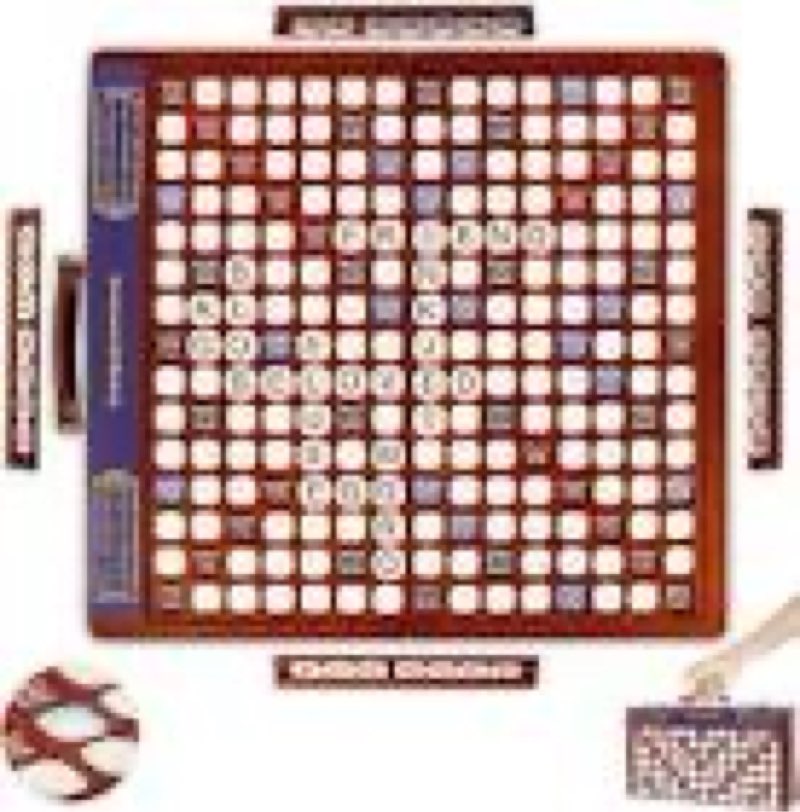 Deluxe Crossword Board Game with Rotating Board, Foldable & Portable Design, Large-Sized Board, Buil