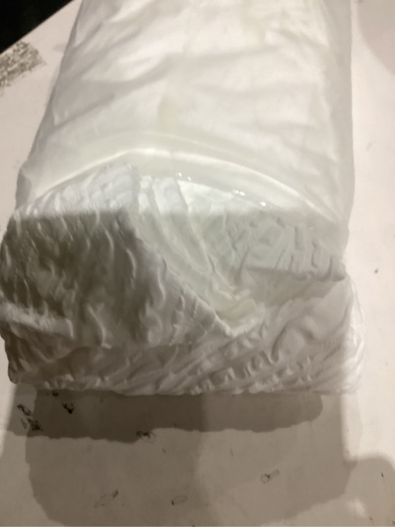 Condition photo showing Good Condition for mitovilla white fabric shower curtain 72 x 78, farmhouse long modern geometric cloth shower curtain for bathroom decor, luxury marble textured, 78 inch long white 72"w x 78"l (pack of 1)