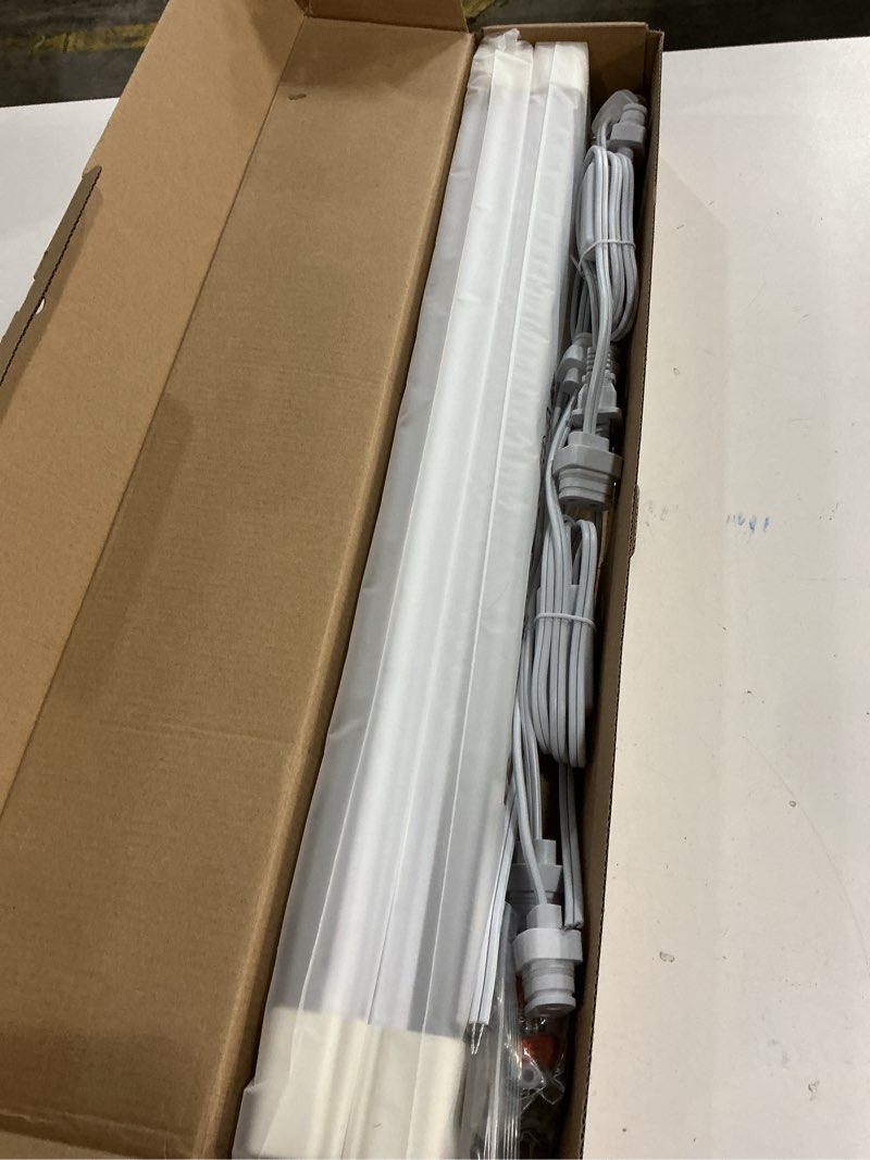 Condition photo showing New/Like New for 5000k led ceiling light fixture, 2ft with plug linkable, 2pcs waterproof led tube light under cabinet lighting,closet light 18w for garage kitchen bathroom workbench and office white 2 ft - 2 pack
