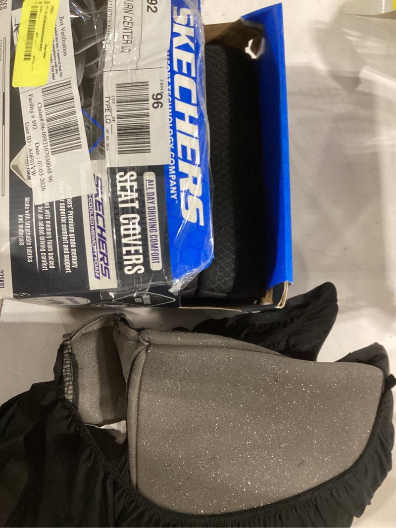 Condition photo showing Good Condition for skechers 2 piece car seat cover air cooled memory foam black - universal fit, 23sk81