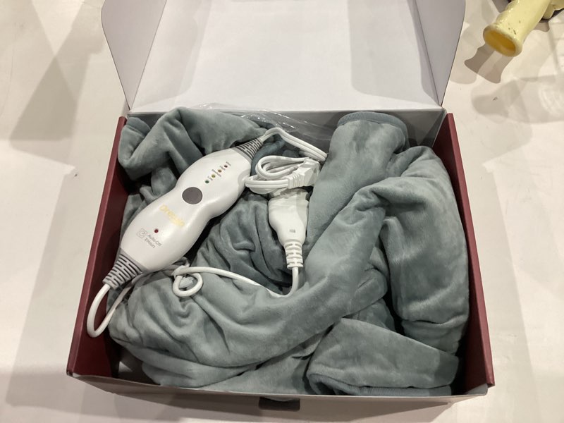 Condition photo showing Good Condition for Drewin Weighted Heating Pad for Relax and Calm, Velvet-Soft 7 lbs Electric Lap Blanket for Neck Shoulders Back, Washable Warm Weighted Lap Blanket with 4 Heating Levels, 24" x 29", Grey Grey 29" x 24" 7 Pound