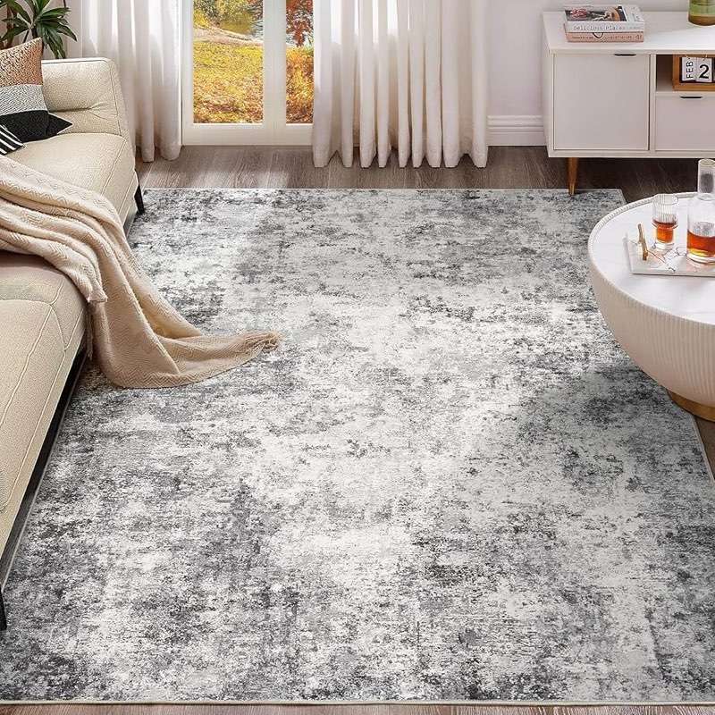 UERMEI 10x14 Area Rug Living Room Rugs - Washable Neutral Modern Abstract Soft Thin Rug Indoor Floor