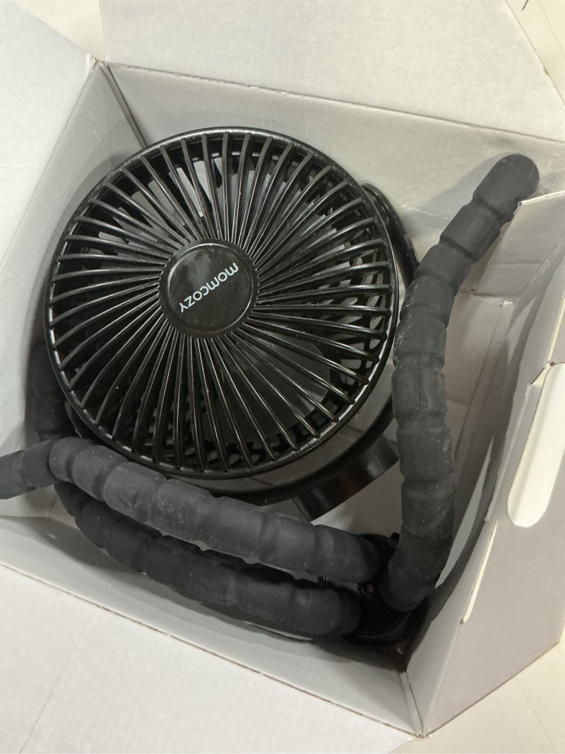 Condition photo showing Good Condition for momcozy 8000mah portable stroller fan | 27h ultra-long battery life | detachable 4 speed 360°rotate | 2 modes led night light, usb rechargeable handheld cooling fan for travel, car seat, bedroom black