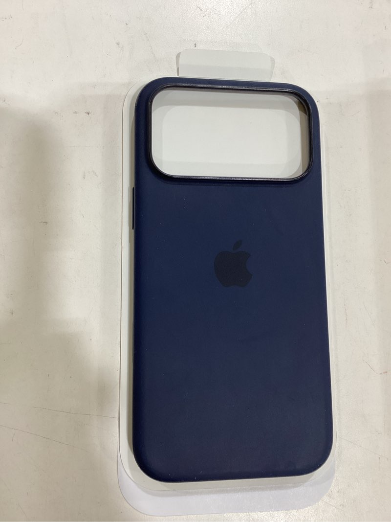Condition photo showing New/Like New for apple iphone 17 pro max silicone case with magsafe and camera control: lightweight phone case, wireless charging compatible, smooth matte finish; midnight iphone 17 pro max silicone midnight
