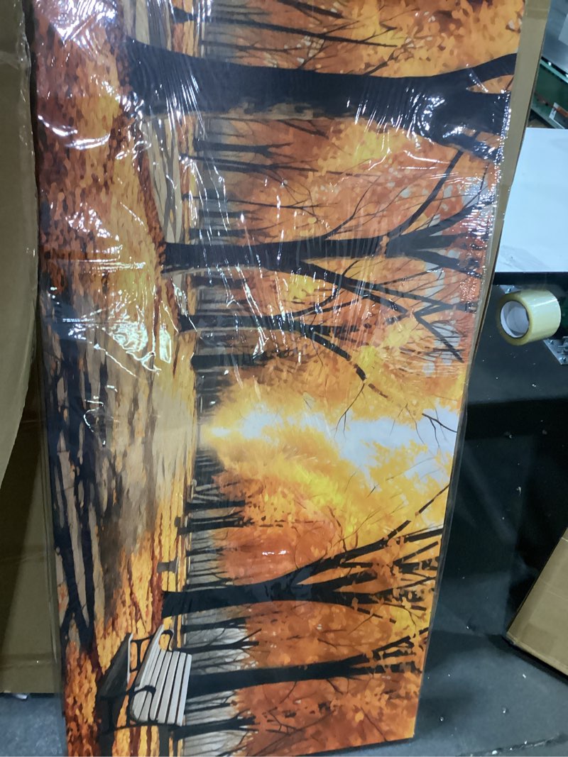 Condition photo showing Good Condition for yearainn canvas wall art autumn forest panoramic red trees scenery painting - long canvas artwork contemporary woods nature picture for home office wall decor 20\" x 40\", similar to stock photo