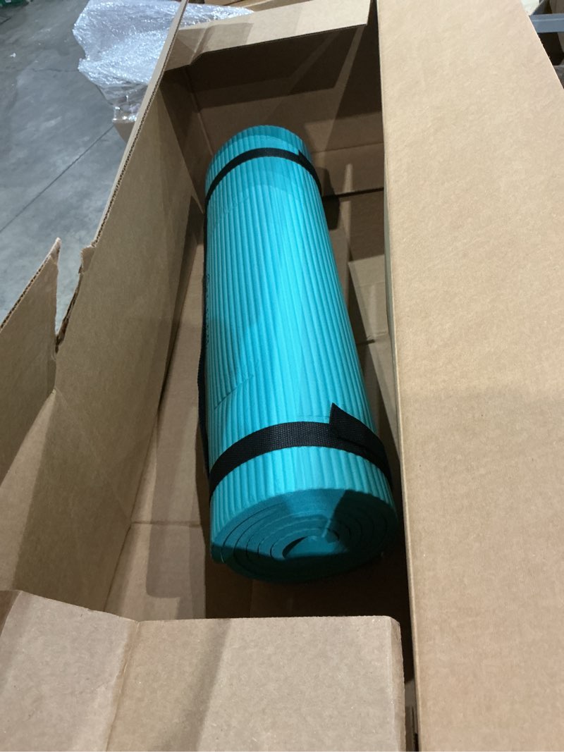 Condition photo showing Good Condition for gaiam yoga mat, pilates & exercise mat, thick 2/5" (10mm) workout mat with easy-cinch carrying strap for home & gym workouts teal 2/5" (10mm)