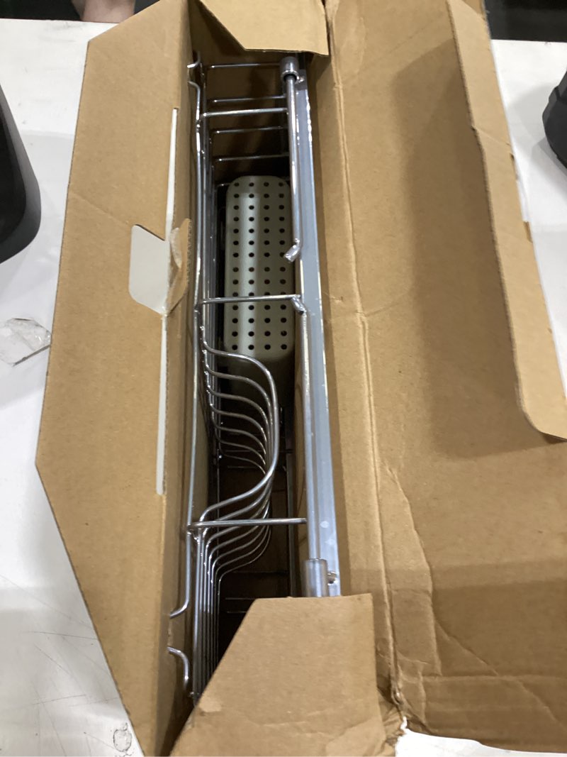 Condition photo showing Good Condition for sakugi dish drying rack in sink - expandable stainless steel dish rack over the sink, kitchen sink drain strainer with cutlery holder & cup holders, 15.4 x 9.8 x 3.0 inch, silver silver standard - 15.4" × 9.8" × 3"