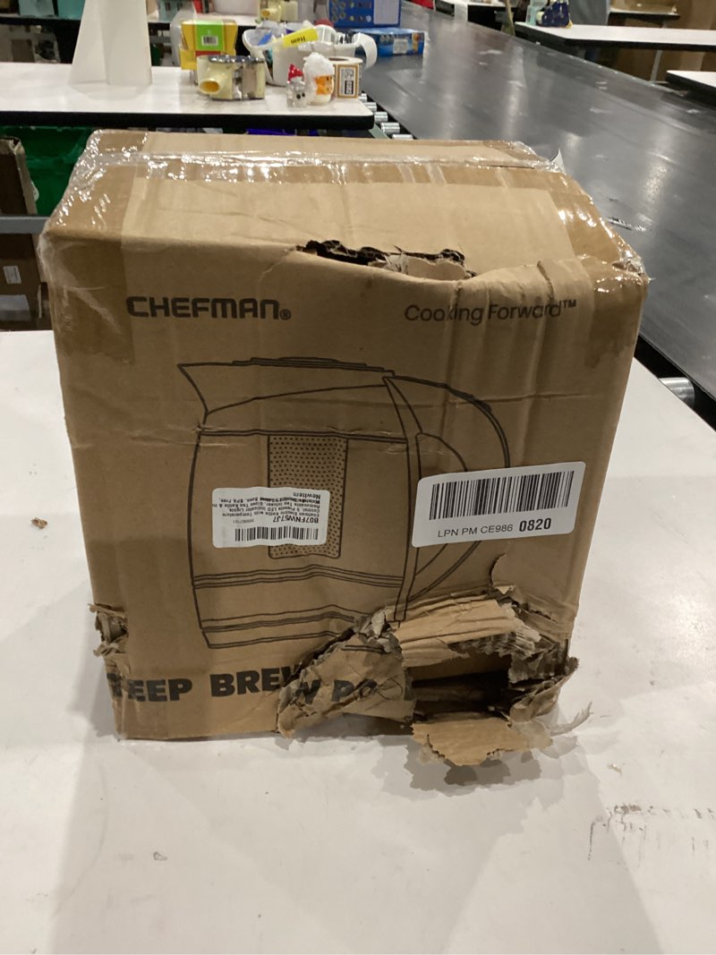 Condition photo showing New/Like New for Chefman Electric Kettle with Temperature Control, 5 Presets LED Indicator Lights, Removable Tea Infuser, Glass Tea Kettle & Hot Water Boiler, 360° Swivel Base, BPA Free, Stainless Steel, 1.8 Liters 1.8L - Temperature Control