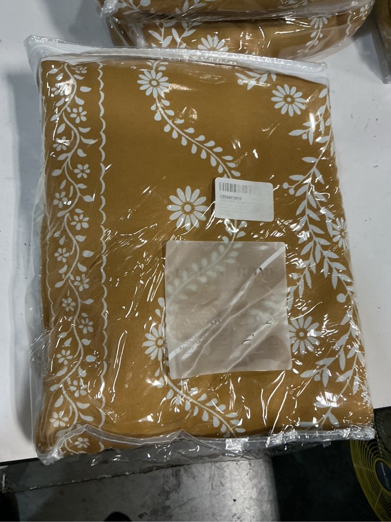 Condition photo showing New/Like New for limon home mustard yellow curtains 63 inch lench long,spring window treatments 100% blackout floral boho mid century modern curtains drapes for living room mustard yellow 52"w x 63"l (pack of 2)