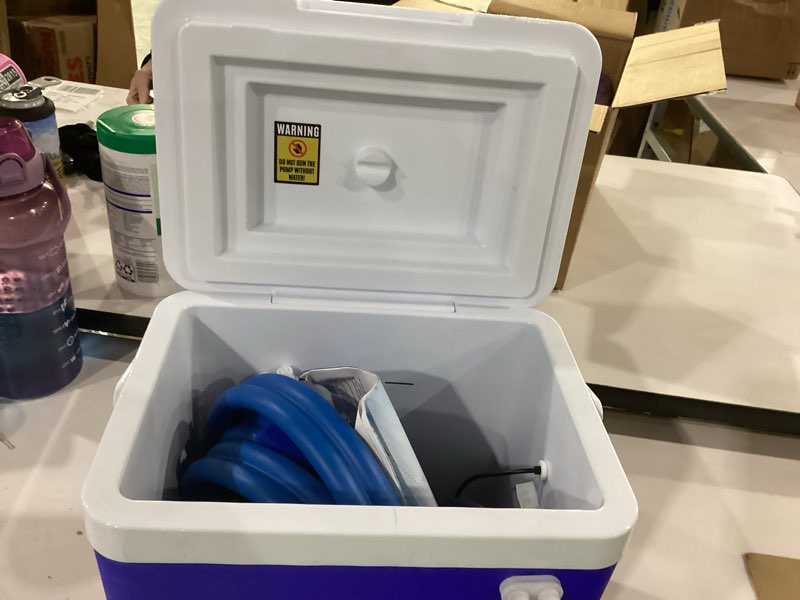 Condition photo showing As Is for cold therapy machine after surgery ice machine with knee flexible pad, cryotherapy machine for knee pain, sprains, swelling, other injuries, quiet pump,timing function (14 quart) knee pad 14-quart
