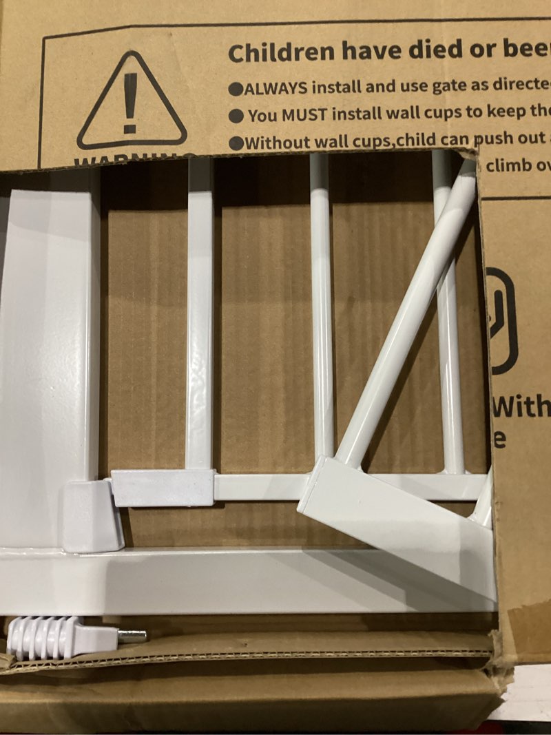 Condition photo showing Good Condition for cumbor 36" extra tall baby gate for stairs, 29.7-40.6" wide dog gate for doorways, pressure mounted auto-close pets gates for dogs indoor, durable safety child gate, mom's choice awards winner, white white 29.7-40.6"w x 36"h