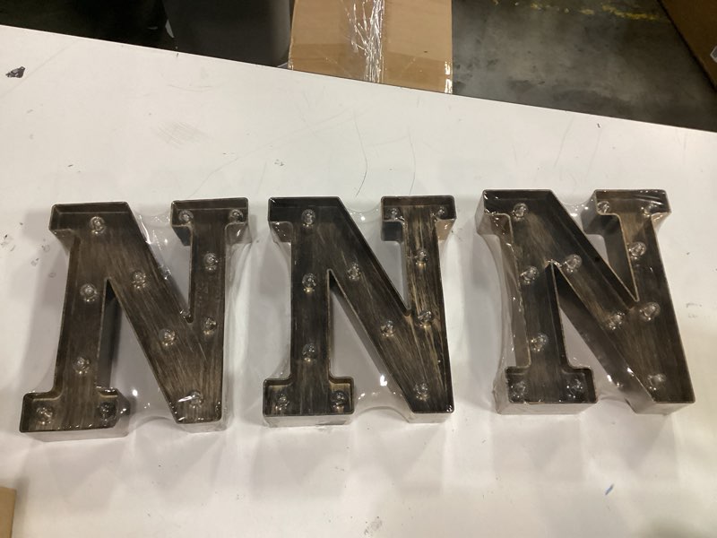 Condition photo showing New/Like New for (3 pack)pooqla vintage light up marquee letters with lights – illuminated industrial style lighted alphabet letter signs - coffee bar apartment bedroom wall home initials decor a-z