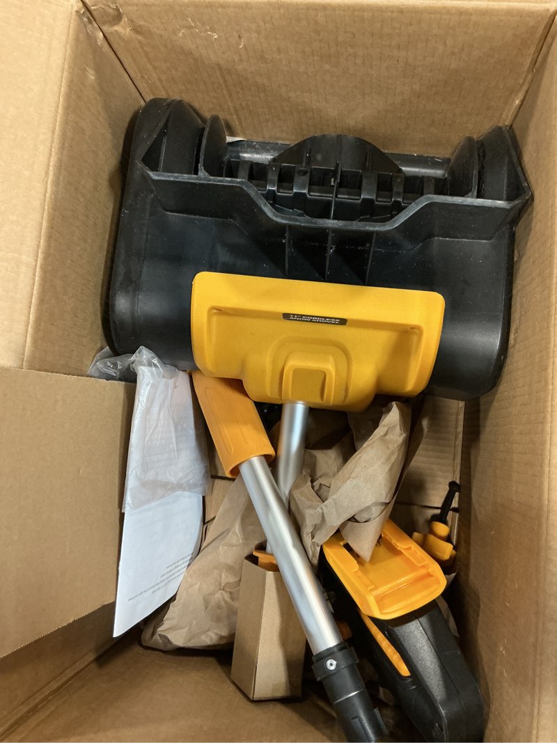 Condition photo showing As Is for Cordless Snow Shovel Compatible with DeWalt 20V MAX Battery (Tool Only), 11" Lightweight Electric Snow Blower with 20FT Max Throw & Adjustable Handle, Snow Thrower for Driveway, Deck, Patio & Steps Black+Yellow