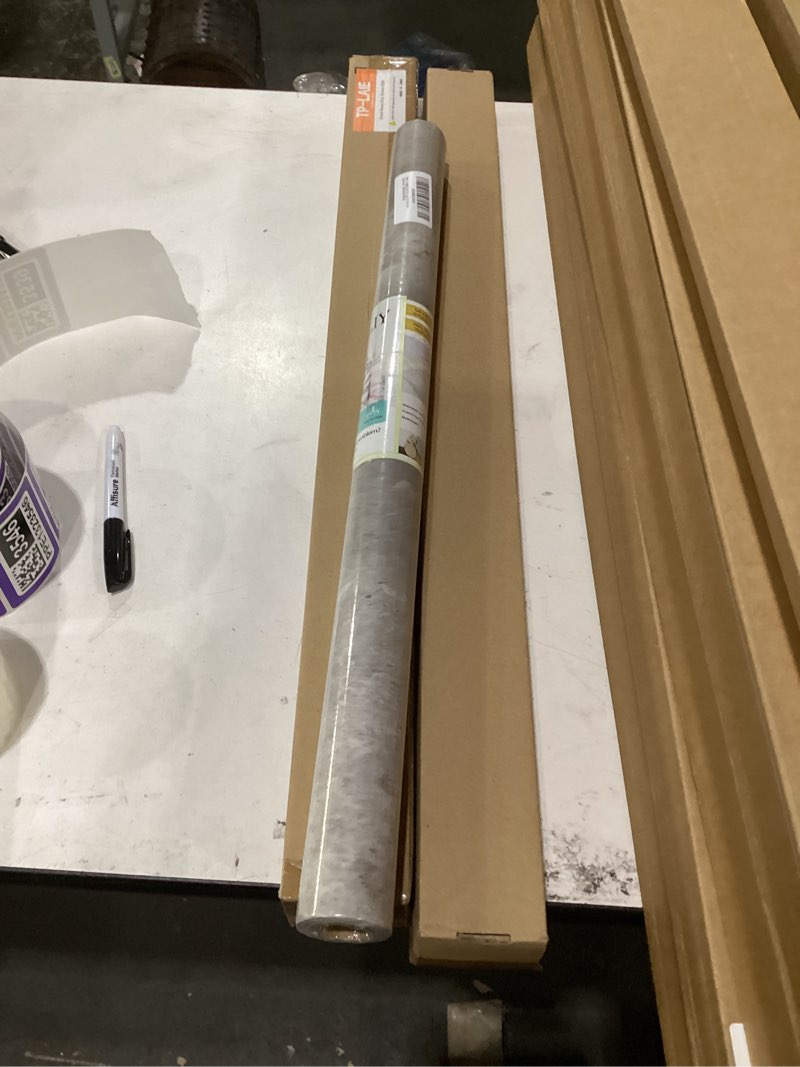 Condition photo showing New/Like New for burgeliy matte light grey marble vinyl wrap protector auto modification cement industrial style wallpaper, waterproof, heat-resistant, peel and stick, bedroom living room, self adhesive film 24"x118" 24" x 118" gray