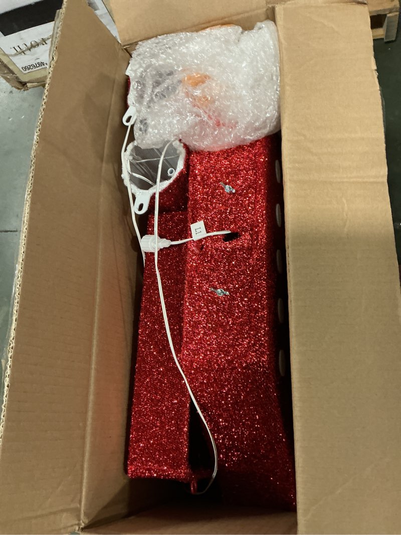 Condition photo showing As Is for Holiday Living 72-in Freestanding Santa Yard decoration with Clear LED Lights