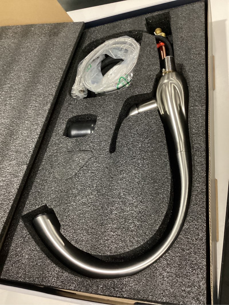 Condition photo showing New/Like New for Beelee BL1749N 14" Professional Single Lever Brushed Nickel Pull Out Sprayer Kitchen Faucets, Commercial Deck Mounted Kitchen Pull Down Taps 13.78" Brushed Nickel